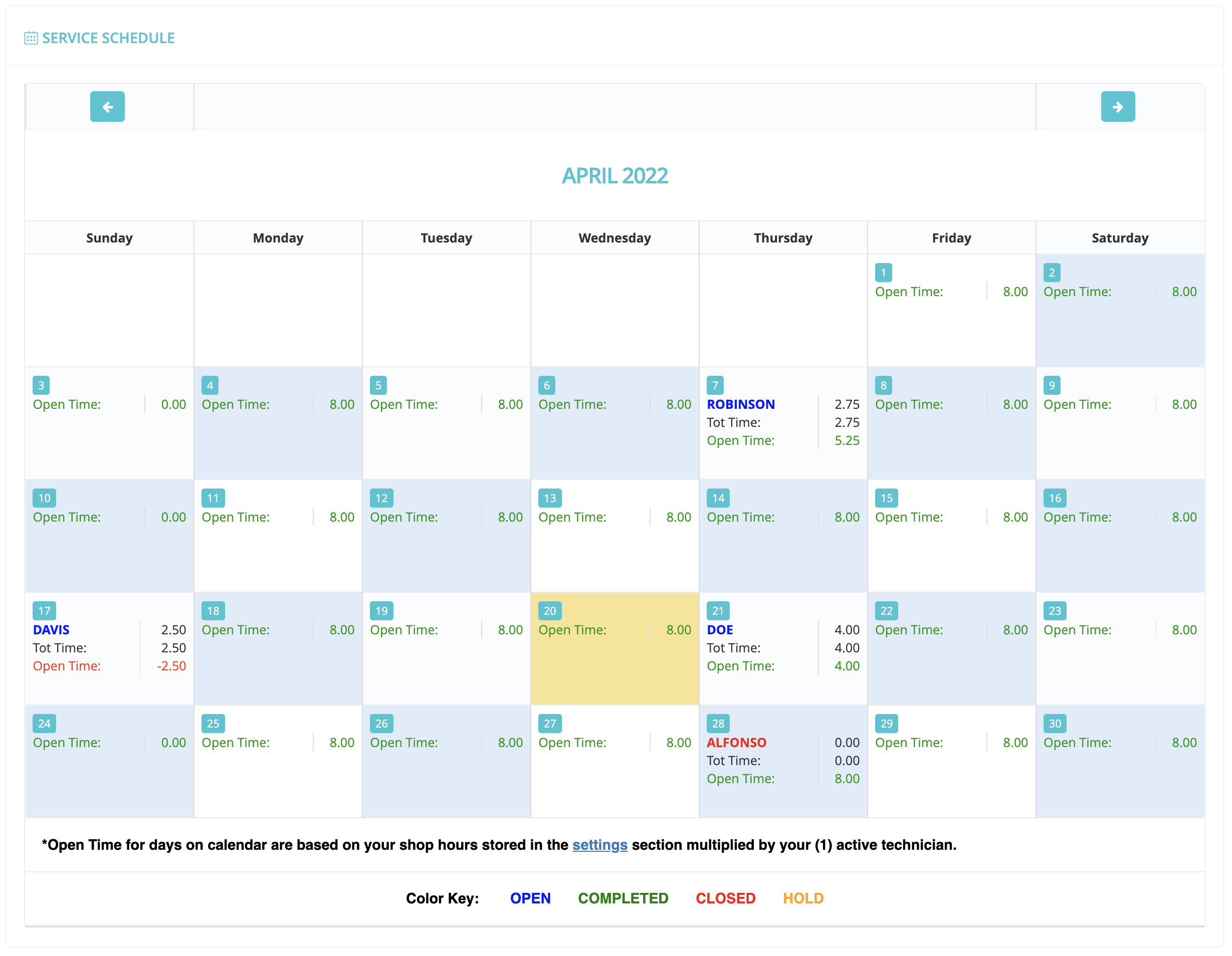 Dealership service department appointment calendar Dealership service department appointment calendar